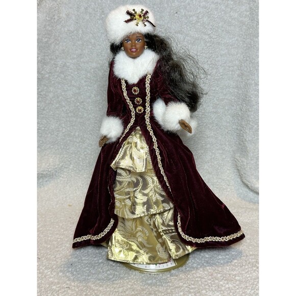 Mattel ‘96 Happy Holidays Barbie Doll Special Ed. W/ Stand African American - Picture 1 of 7